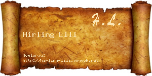 Hirling Lili névjegykártya