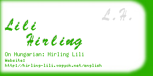 lili hirling business card